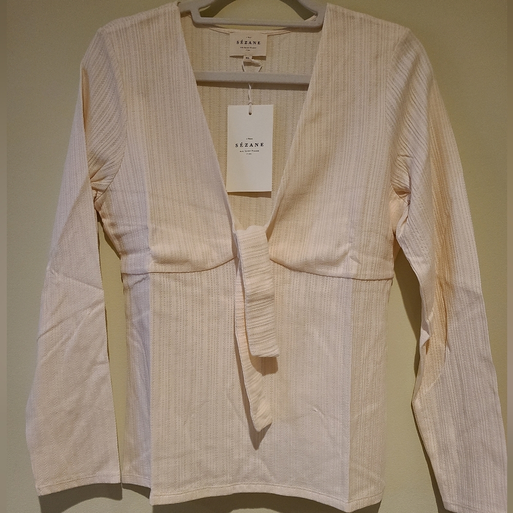 Sezane White Ribbed Top - Picture 7 of 10